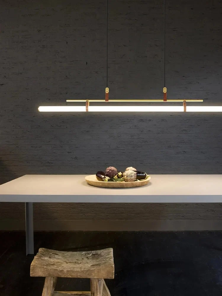 Modern LED Pendant Light Horizontal Long Bar Dining Room Kitchen Suspension Light Office Workbench Ceiling Hanging Lamp