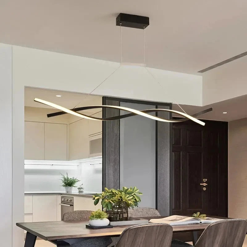 Modern Pendant Light for Kitchen Bar suspension 110V 220V Aluminum Wave Avize Lustre Pendant Lamp for Dining room Office
