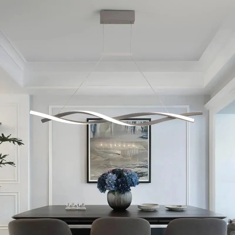 Modern Pendant Light for Kitchen Bar suspension 110V 220V Aluminum Wave Avize Lustre Pendant Lamp for Dining room Office