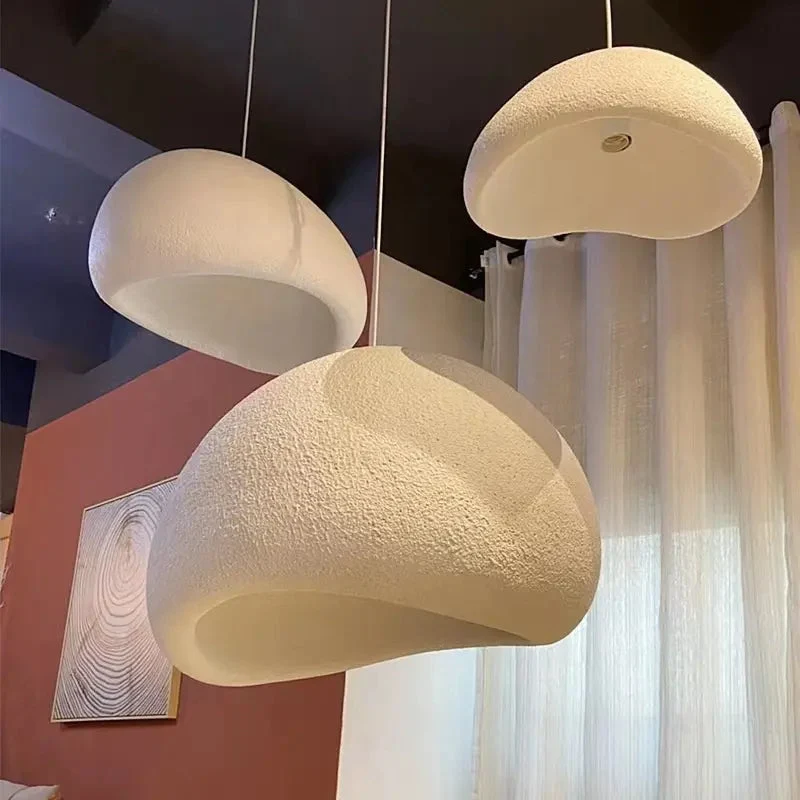 Japanese Style Wabi Sabi Chandelier Ceiling Lamp Hanging Lamps Resin Pendant Light Nordic Design Resin Living Room Restaurant