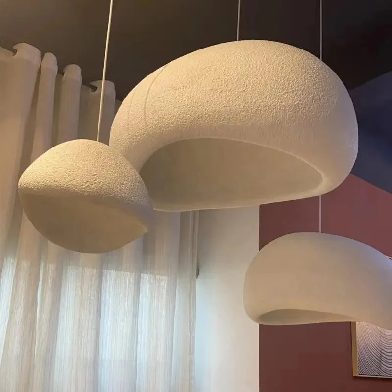 Japanese Style Wabi Sabi Chandelier Ceiling Lamp Hanging Lamps Resin Pendant Light Nordic Design Resin Living Room Restaurant