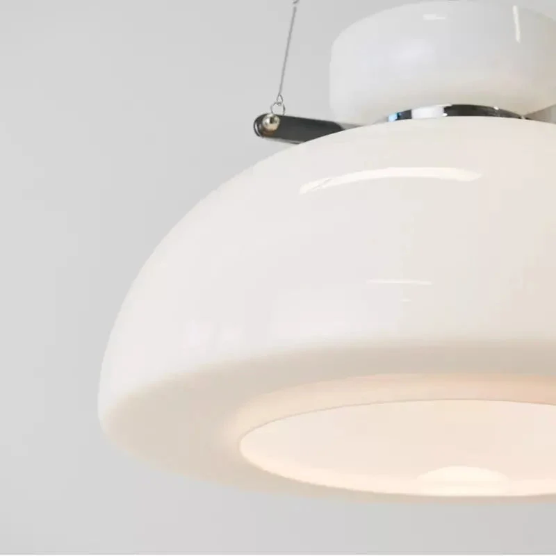 Bauhaus Medieval Milk White Glass Cream Pendant Lamp