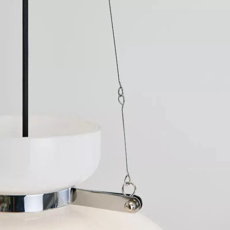 Bauhaus Medieval Milk White Glass Cream Pendant Lamp