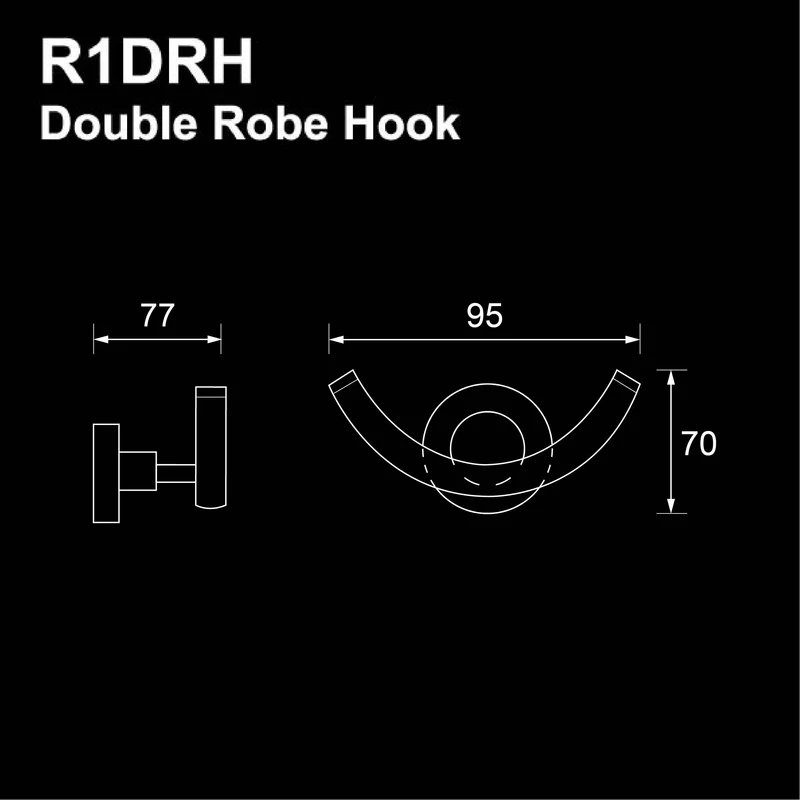 R1RH - RONDANA Series Double Robe Hook - Bathroom Accessories