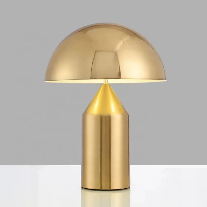 Nordic Post-Modern Metal Creative Decorative Table Lamp Study Bedside Lamp For Reading Room Bedroom Mushroom Hardware Desk Lamp