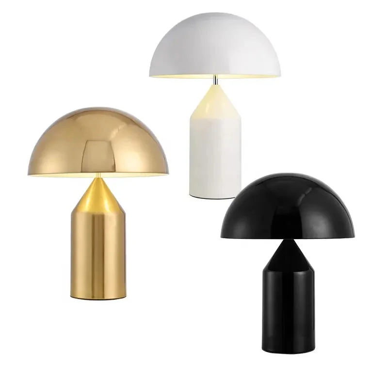 Nordic Post-Modern Metal Creative Decorative Table Lamp Study Bedside Lamp For Reading Room Bedroom Mushroom Hardware Desk Lamp