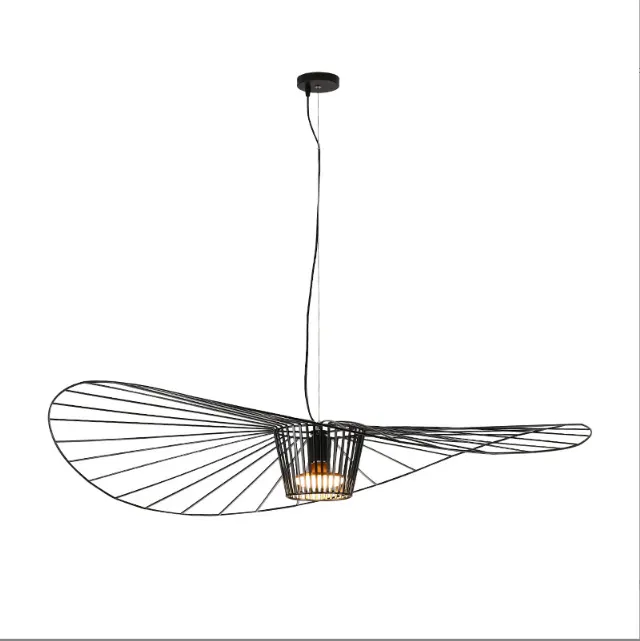 Straw hat lamp Nordic creative personality modern minimalist living room bedroom dining room hat chandelier