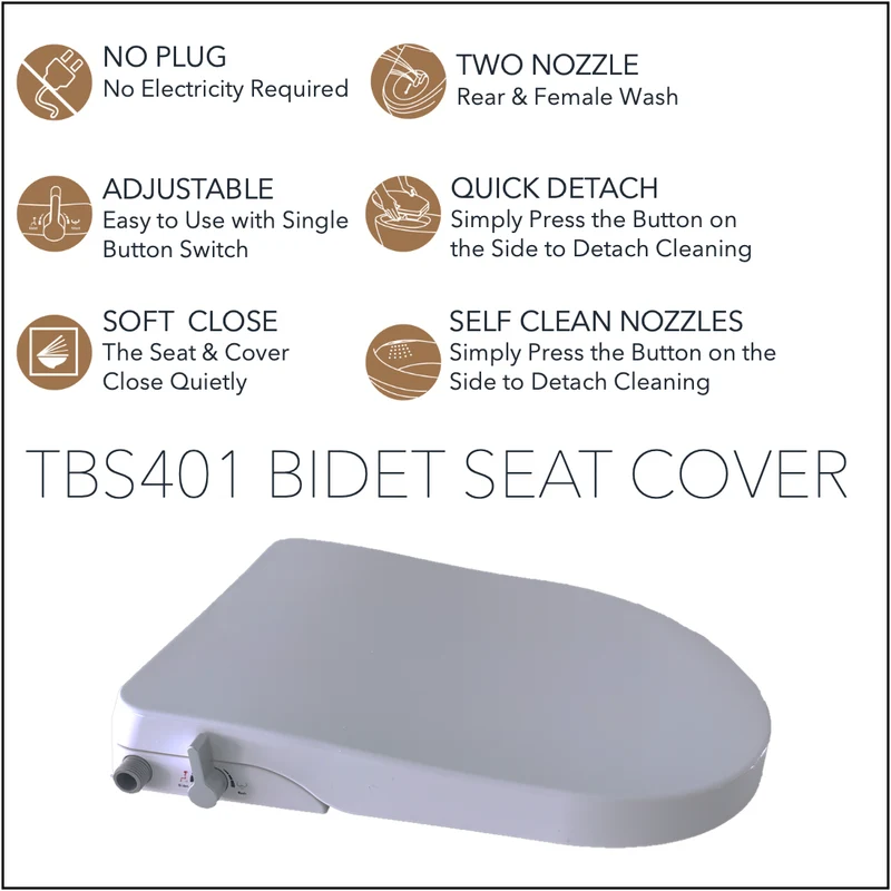 TBS401 - Bidet Seat Cover - D Shape