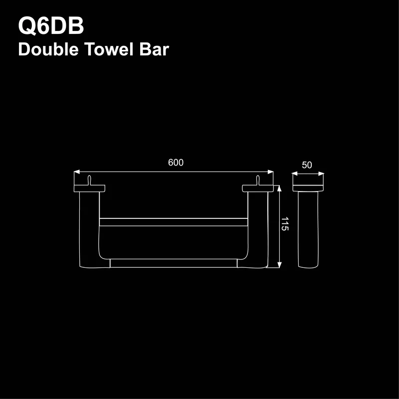 Q6DB - QUATRIO Series Double Towel Bar - Bathroom Accessories