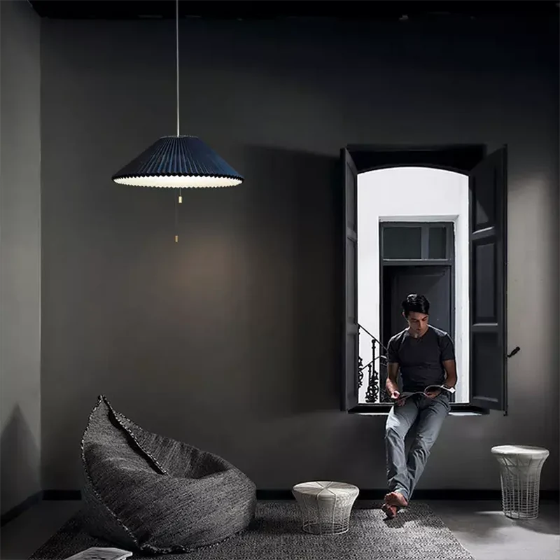 Nordic deformable Pendant light modern minimalist stretchable restaurant bar counter creative pleated lampshade suspension lamp