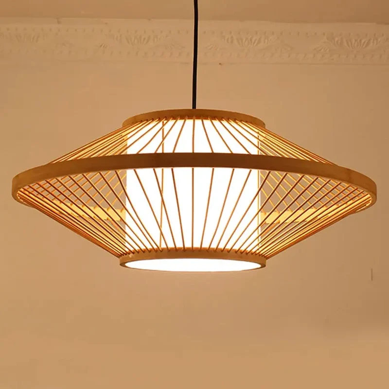 Dia 50cm Hand knitting Bamboo Pendant Lamp