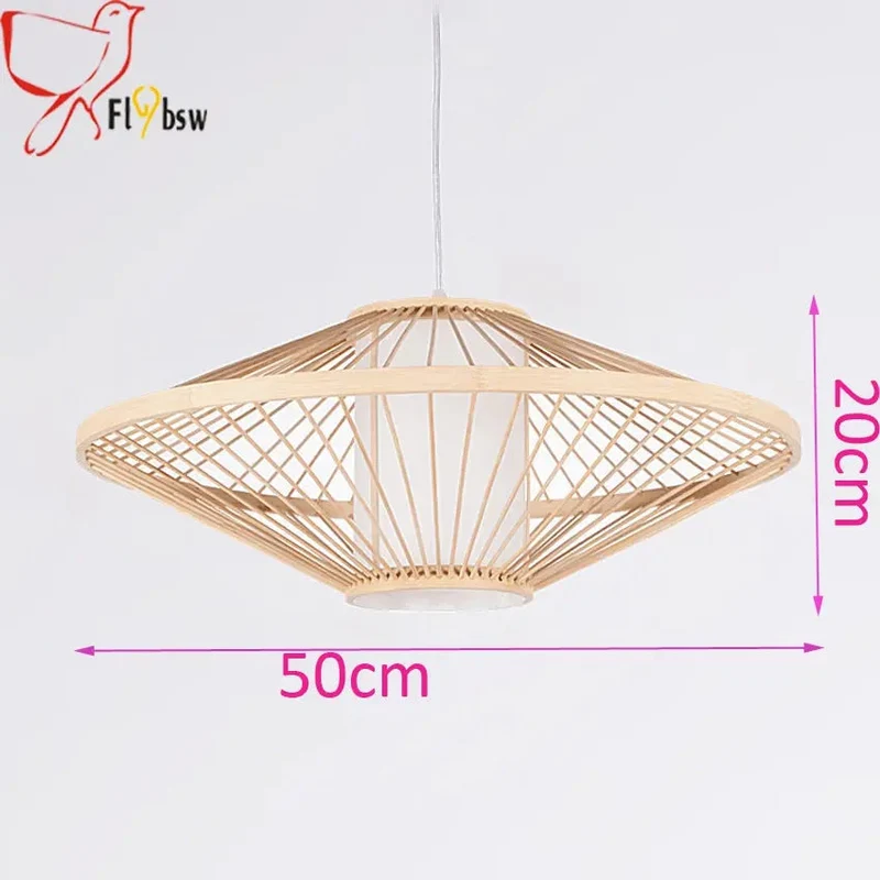 Dia 50cm Hand knitting Bamboo Pendant Lamp