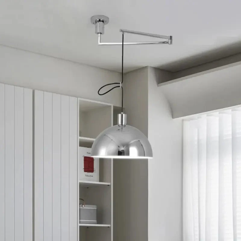 Modern simple Bauhaus pendant lamp Nordic chrome black white Living dining room bedroom adjustable arm creative hanging light