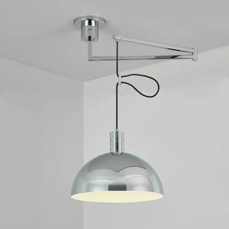 Modern simple Bauhaus pendant lamp Nordic chrome black white Living dining room bedroom adjustable arm creative hanging light
