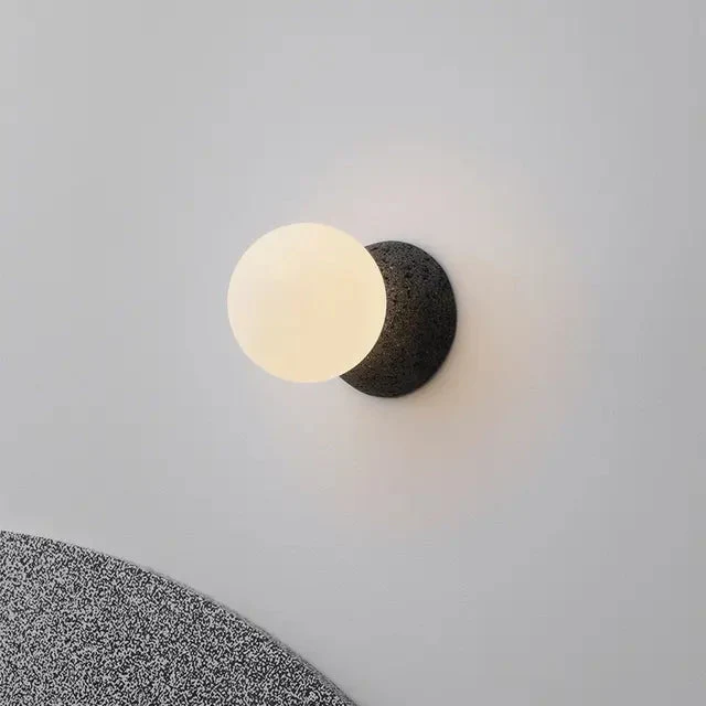 Indoor Nordic Double Ball Pendant Light Modern Glass Cement Globe Painted Finishes Ceiling Lamp Creative LED Hanging Chandelier
