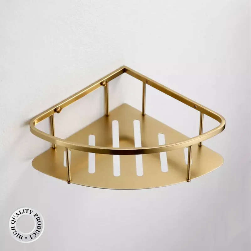 BAC1MG - Corner Shelf in Matte Gold - Bathroom Accessories