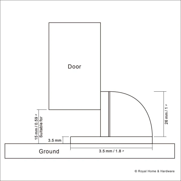 VILA |3704| Floor Door Stop Solid Stainless Stopper and Rubber Bumper (1 pec)