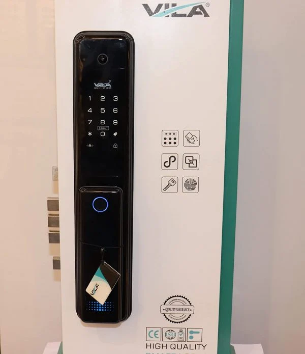 VILA Smart Lock,With WiFi, Display screen,Keypad Digital,Biometric Fingerprint,IC Card,Mechanical key Unlock for Apartment Hotel Home Use. COLOR: (BLACK)