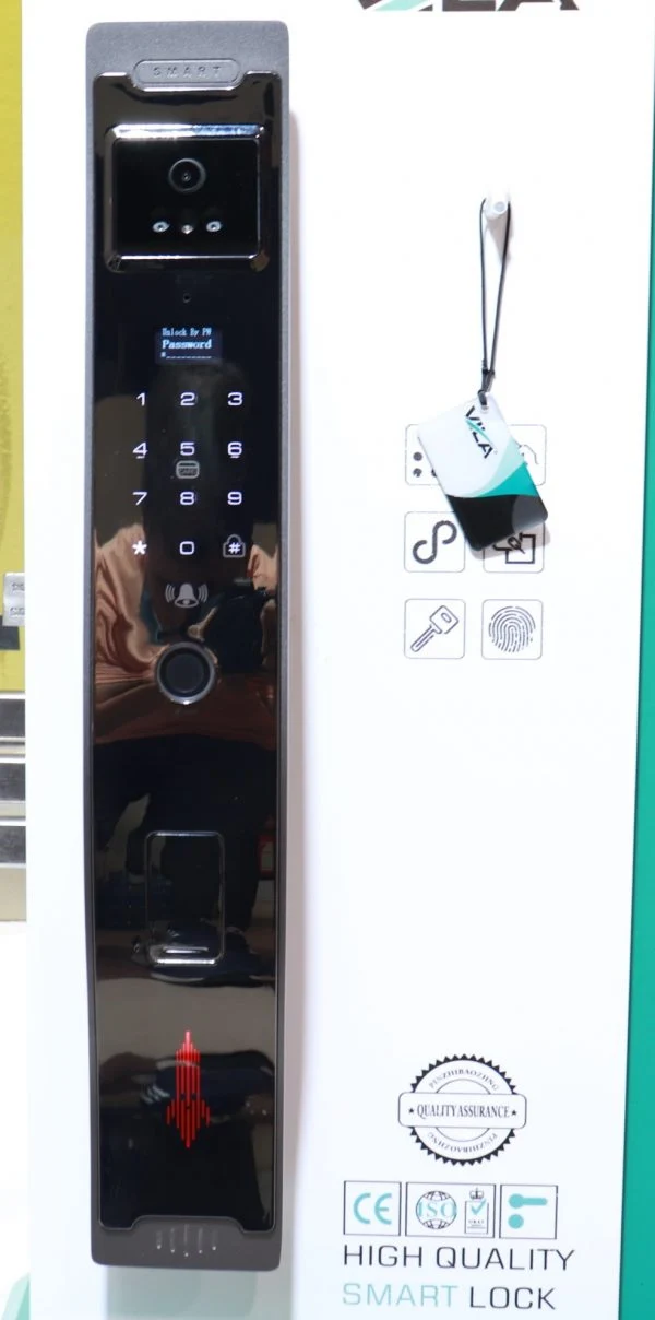 VILA Smart Lock, q7-1 BLK With WiFi, Face Recognition, Display screen,Keypad Digital,Biometric Fingerprint,IC Card,Mechanical key, Unlock for Apartment Hotel Home Use. COLOR: (BLACK))
