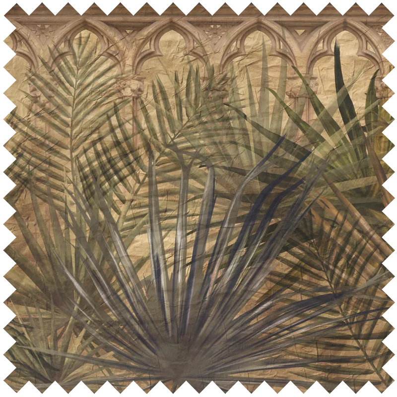 Fabric Sepian palms