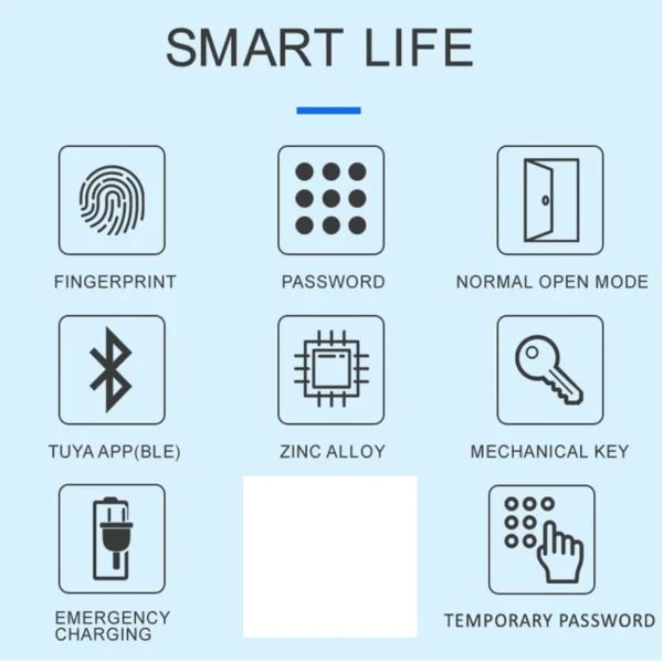 Vila Fingerprint Door Lock With BLUETOOTH Smart APP Tuya Remote Control Digital,Biometric Fingerprint,IC Card,Mechanical key Unlock for Apartment Hotel Home Use (Color Black)