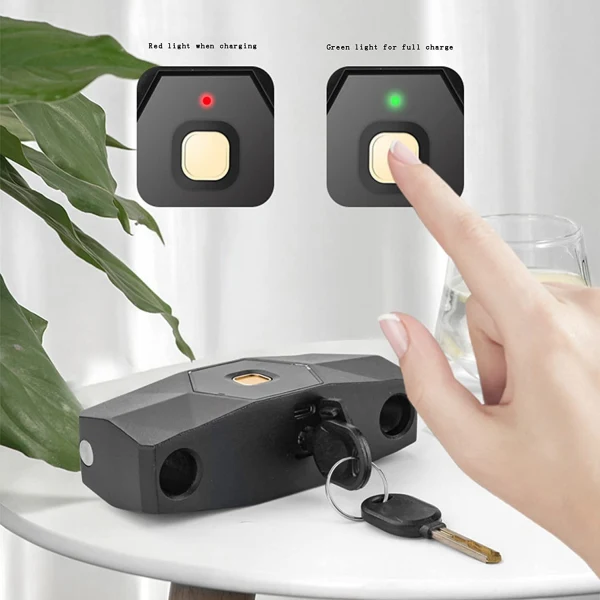 VILA Bicycle U Lock, Bluetooth Fingerprint Padlock, Anti-theft Lock, Supports 3 Unlocking Methods, Can Store 10 Fingerprints, Suitable for Bicycles, Glass Doors, Motorcycles, Offices