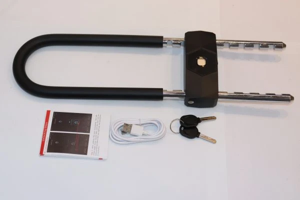 VILA Bicycle U Lock, Bluetooth Fingerprint Padlock, Anti-theft Lock, Supports 3 Unlocking Methods, Can Store 10 Fingerprints, Suitable for Bicycles, Glass Doors, Motorcycles, Offices