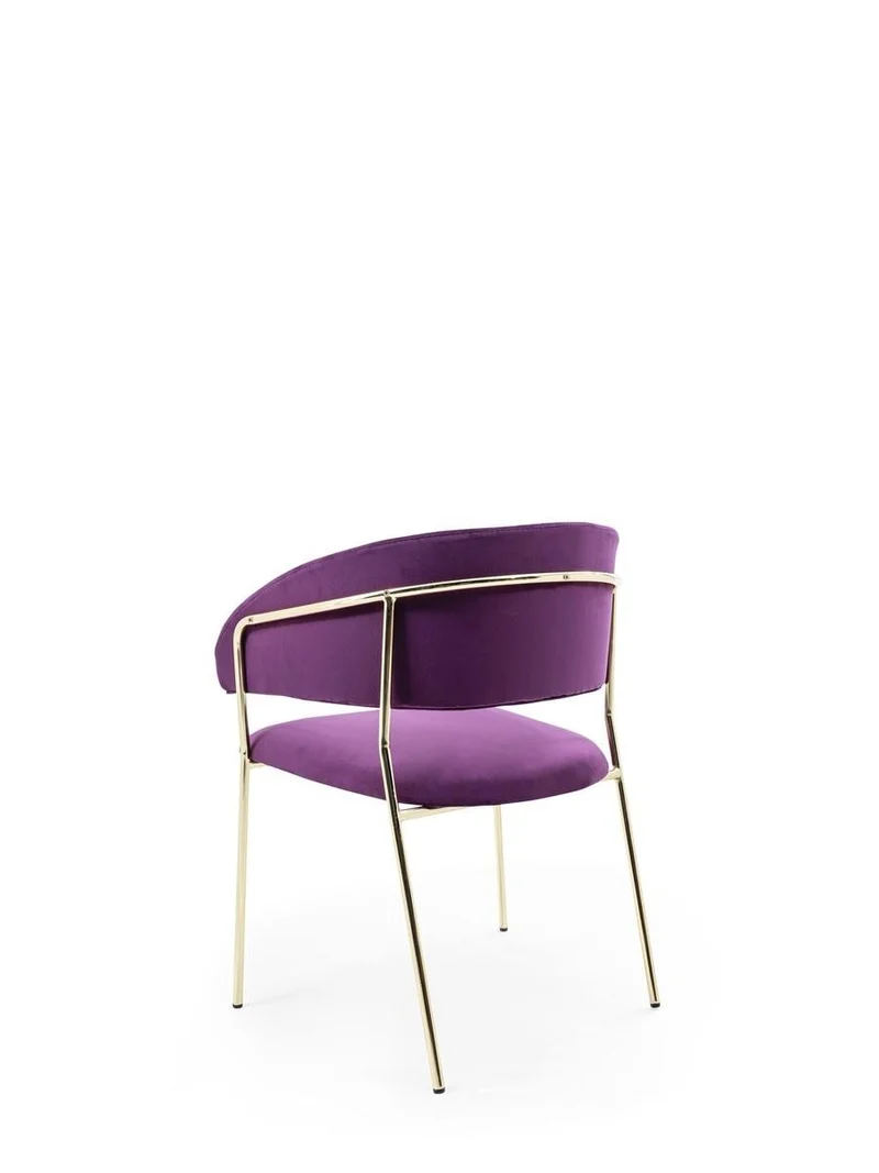 Nelson Accent Chair – Purple Velvet with Slim Gold Frame