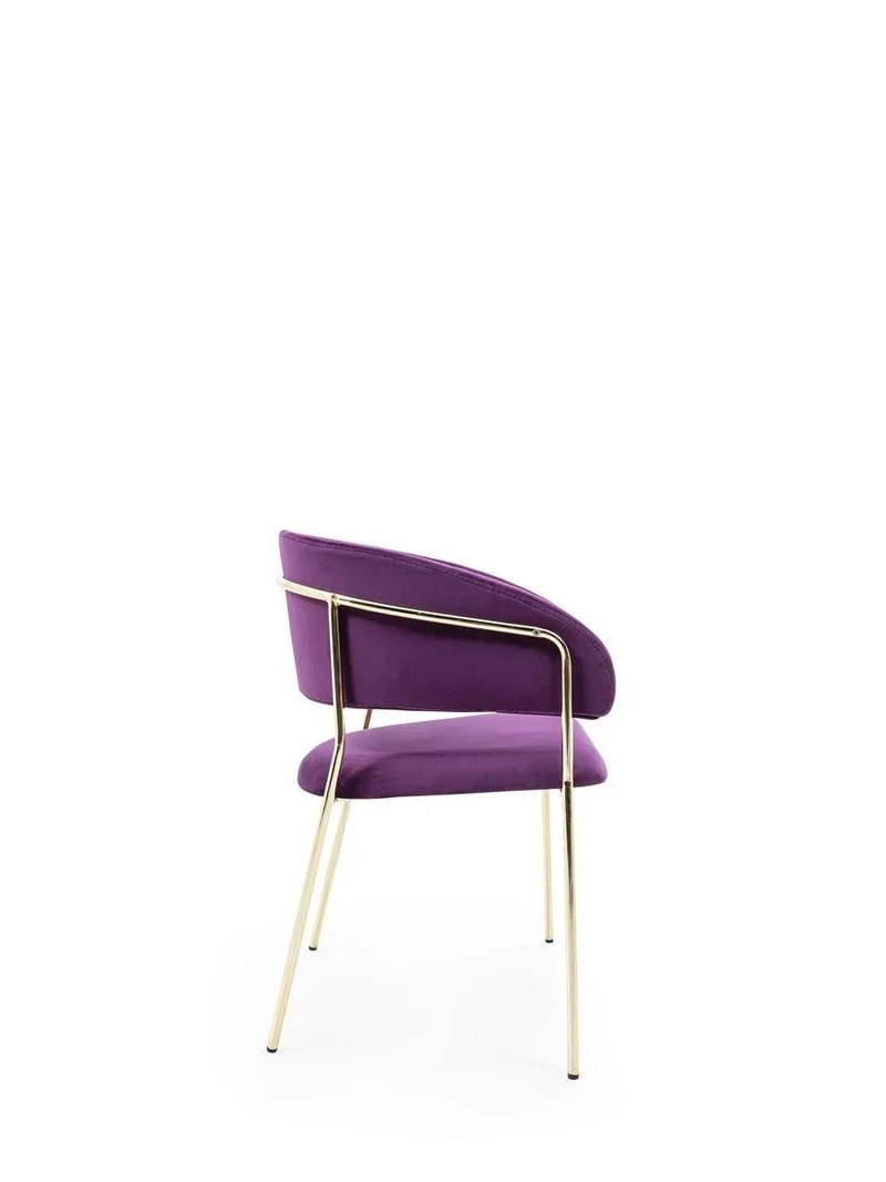 Nelson Accent Chair – Purple Velvet with Slim Gold Frame