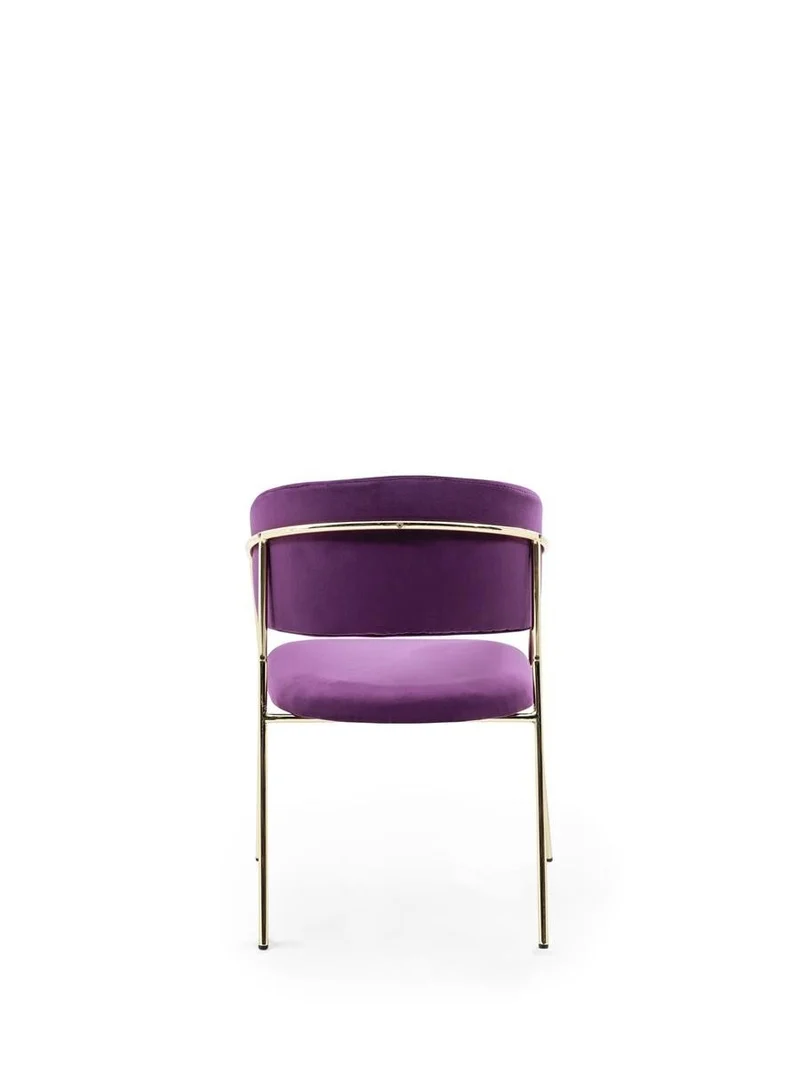 Nelson Accent Chair – Purple Velvet with Slim Gold Frame
