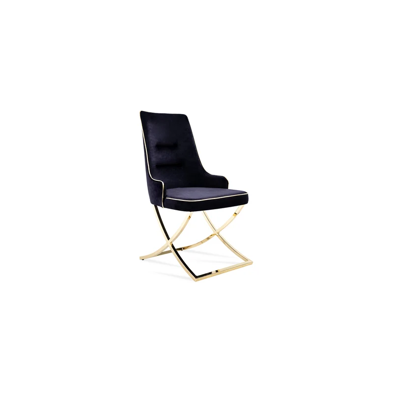 Elly Dining Chair – Grey Upholstery with Gold Legs