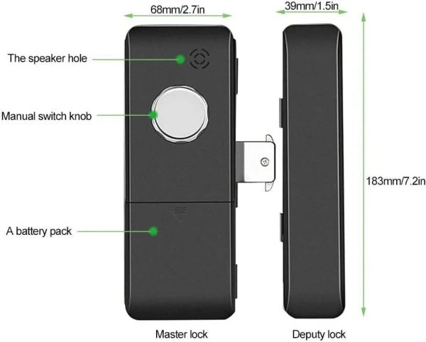 ViLA |905P| smart Glass Door Lock – Electronic Sliding Door Lock Fingerprint/Password/Card/Remote Control/Bluetooth APP Door Bell Lock Security Door Lock Door Lever for Homes Offices Apartments(Black)