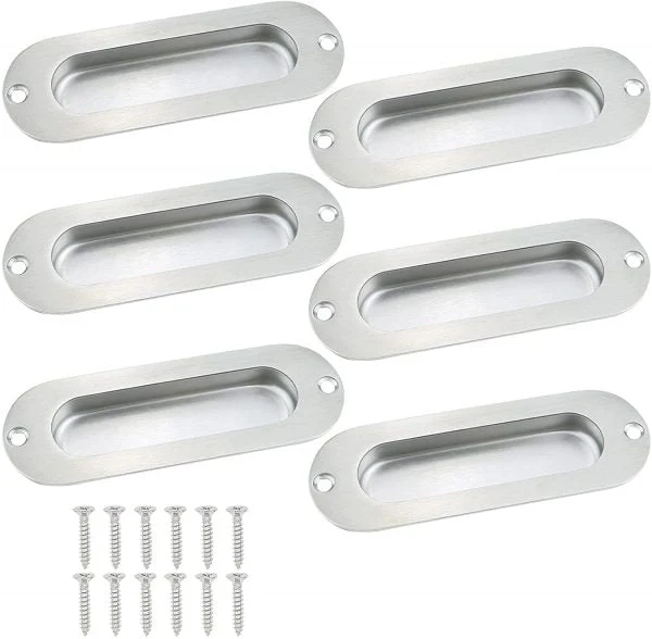 Vila B1291 stainless Steel Concealed Handle Cabinet Door Invisible Drawer Handle Oval Front Hole 1-pec