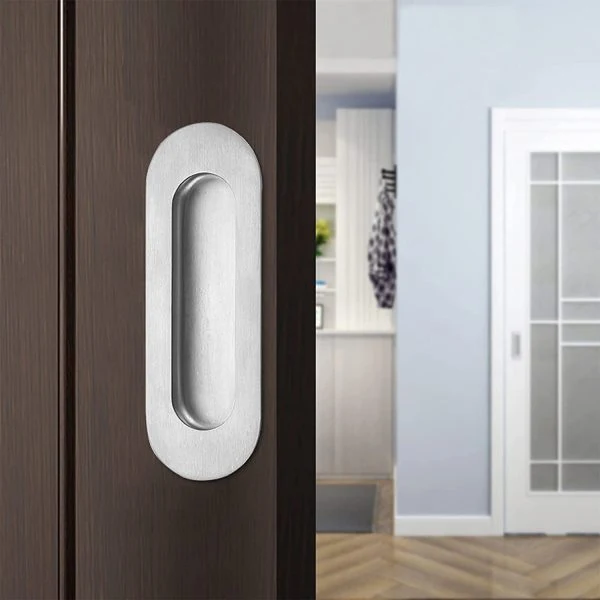 Vila B1291 stainless Steel Concealed Handle Cabinet Door Invisible Drawer Handle Oval Front Hole 1-pec