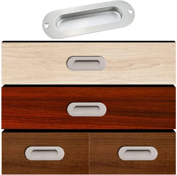 Vila B1291 stainless Steel Concealed Handle Cabinet Door Invisible Drawer Handle Oval Front Hole 1-pec