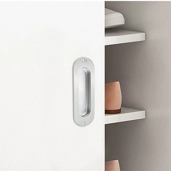Vila B1291 stainless Steel Concealed Handle Cabinet Door Invisible Drawer Handle Oval Front Hole 1-pec
