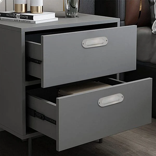 Vila B1291 stainless Steel Concealed Handle Cabinet Door Invisible Drawer Handle Oval Front Hole 1-pec