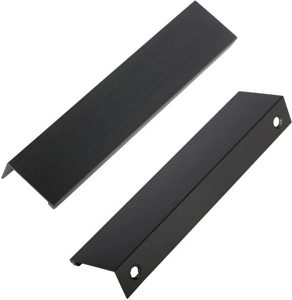 VILA F1007 Concealed Handle 1pcs Black Mount Finger Edge Pull Hidden for Home Kitchen Living Room Door Drawer Cabinet(Black)
