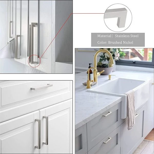 Vila 5907 Cabinet Handles,1 Pec Stainless Steel Square Cabinet Pulls, Drawer Pulls