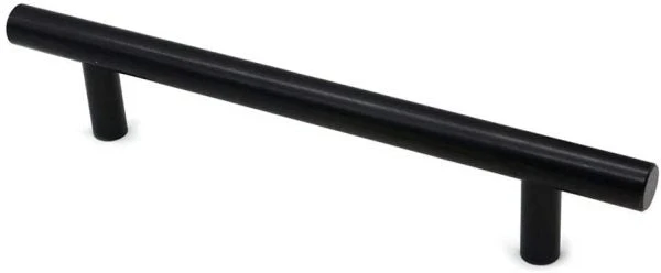VILA 5902 Matt Black Cabinet Haldane T-Bar and Pulls, Furniture Drawer Handles, 200mm Long, Kitchen Cabinet Wardrobe Knobs Bars, Center to Center 128mm (1-PACK)