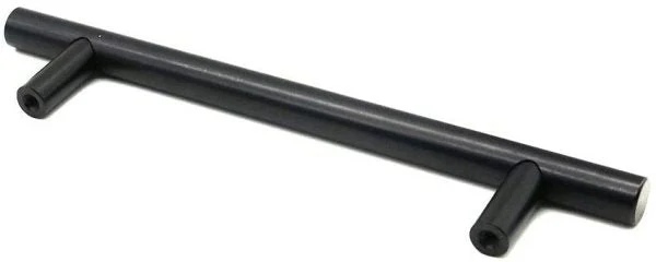 VILA 5902 Matt Black Cabinet Haldane T-Bar and Pulls, Furniture Drawer Handles, 200mm Long, Kitchen Cabinet Wardrobe Knobs Bars, Center to Center 128mm (1-PACK)
