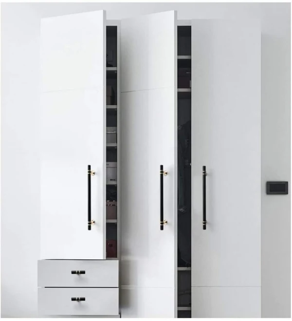 Vila 5906 Cabinet Handles Metal For Kitchen Drawer Pulls Color : (Black/Gold) – Size : (Knob-96mm-128mm-160mm-192mm)1 Pec
