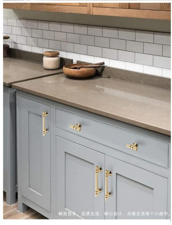 Vila 5906 Cabinet Handles Metal For Kitchen Drawer Pulls Color : (Black/Gold) – Size : (Knob-96mm-128mm-160mm-192mm)1 Pec