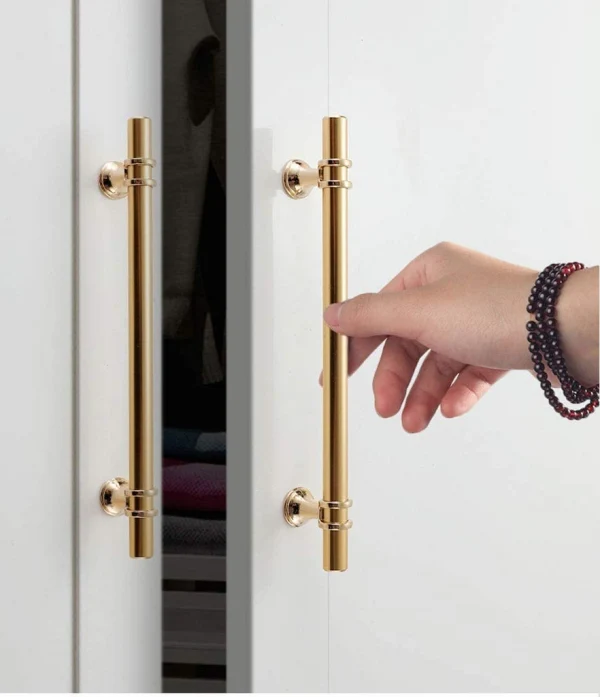 Vila 5906 Cabinet Handles Metal For Kitchen Drawer Pulls Color : (Black/Gold) – Size : (Knob-96mm-128mm-160mm-192mm)1 Pec