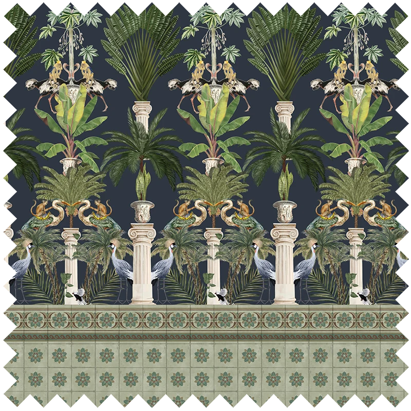 Fabric Tropical Columns Dark