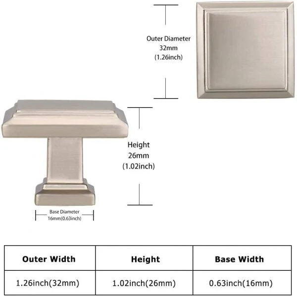 Vila 9229 Cupboard Knob Cabinet Knobs Drawer knobs,Zinc Alloy Drawer Knobs,Dresser Knobs,Cupboard Knobs for Kitchen,Bathroom-Color: Matt Nickel Stain : 1 Pack